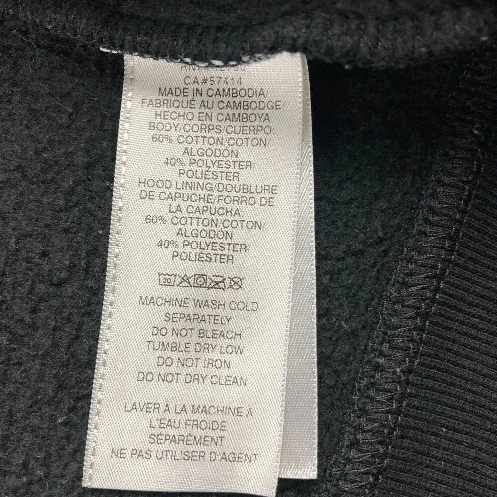 True Religion Mens Medium Black Full Zip Hoodie Buddha Graphic Fleece